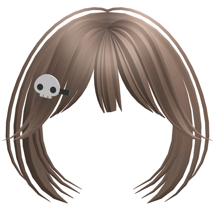 Milktea Bangs with Skull Clip