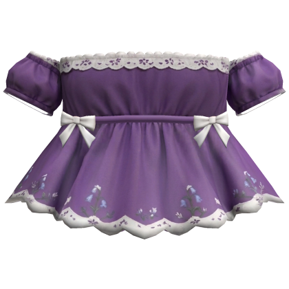 Purple Puff Sleeve Ruffle Top