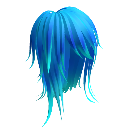 Long Layered Scene Hair - Blue Gradient