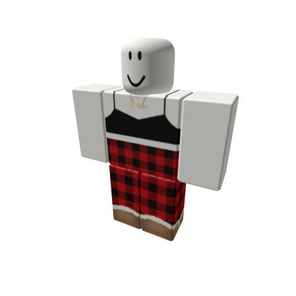 red plaid cute PJ s pajamas black Roblox