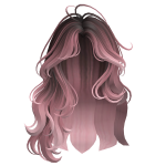Messy Wavy Hairstyle(Black&Pink)