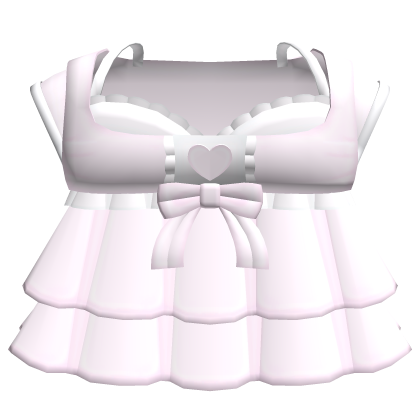 ♡꒰ light pink ruffled heart baby doll dress thumbnail