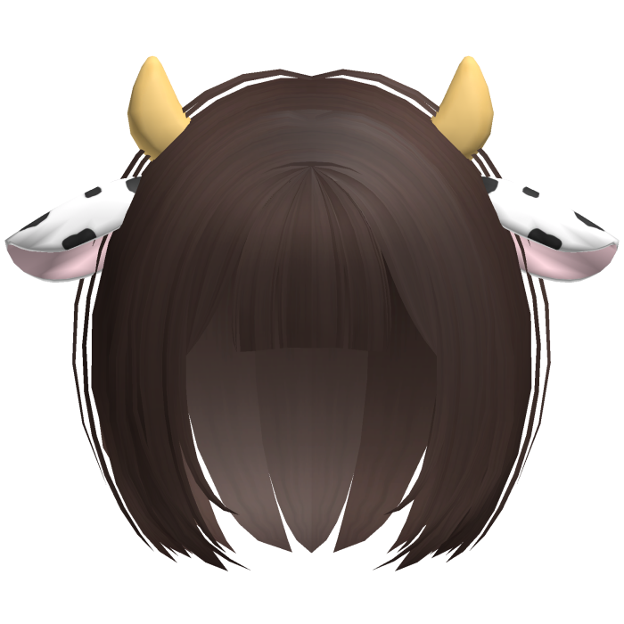 brown kawaii cow girl anime bob