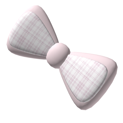 Pink White plaided bow Roblox item