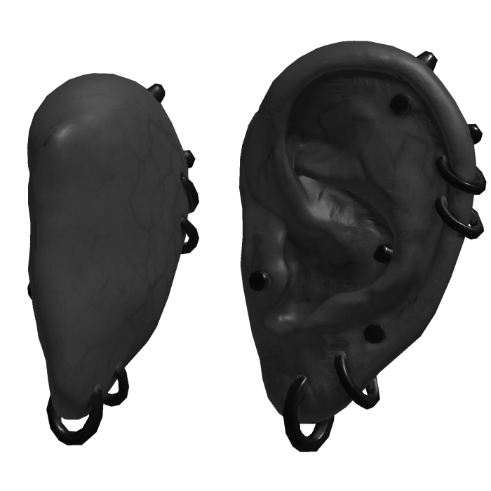 Black Pierced Ears With Veins