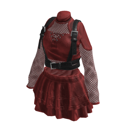 Cute Red Emo Goth Skirt Dress thumbnail