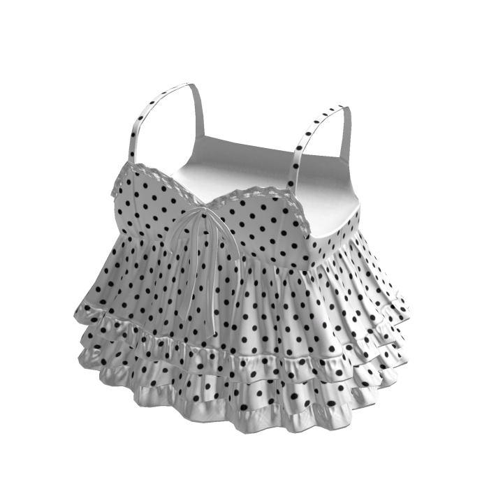 3.0 White Polka Dot Cute Ruffled Babydoll Dress