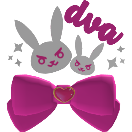 ♡ Cute D.va HairClip Bow Glitter Bunny Heart Roblox item