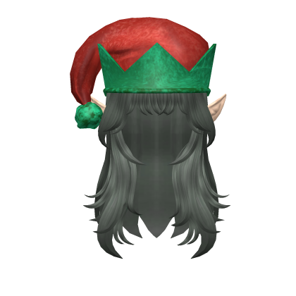 Long Wolf Hair Cute Christmas Hat Elf (Green) Roblox item