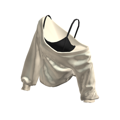 Cozy Baggy Sweater (Cream&Black) thumbnail