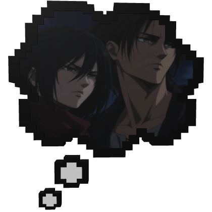 Mikasa Ackerman and Eren AOT | Thinking Bubble  Roblox item