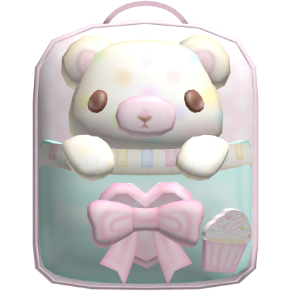cutesy pastel pink decora bow bear backpack 🎀🌸