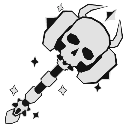 Cartoony Halloween Skull Hammer