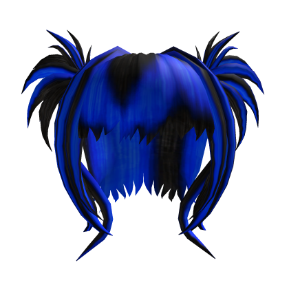 Black and Blue Scene Spiky Pigtails Hair Roblox item