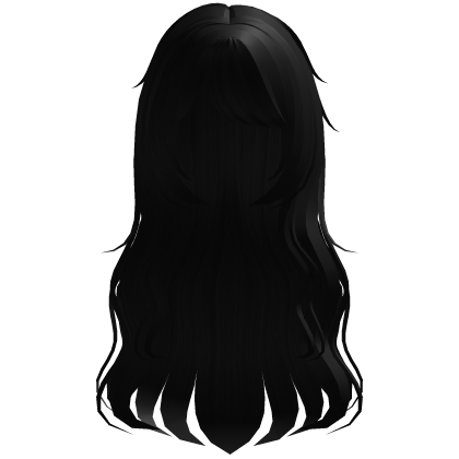 sweet long messy wavy hair in black Roblox item