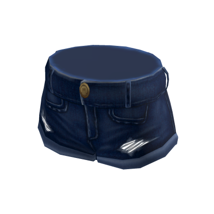 Short Ripped Jean Shorts - Dark Blue