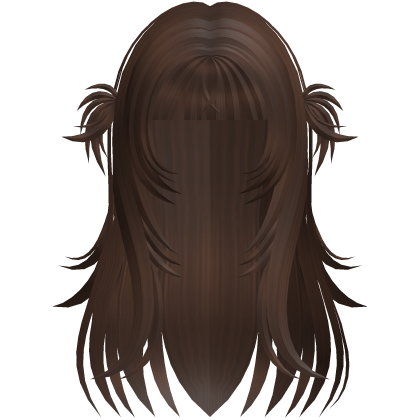 Messy Brown Layered Hair & Spiky Mini Pigtails Roblox item