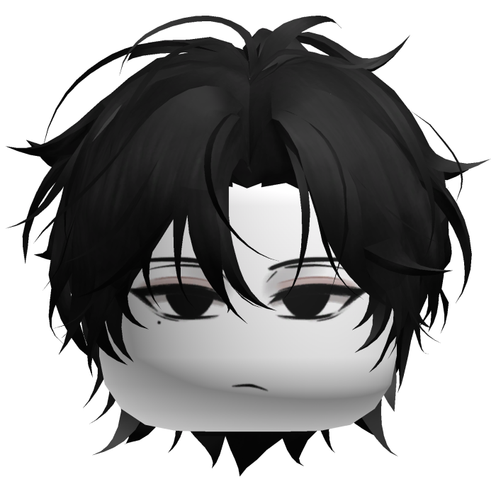 Emo Black Korean Idol Boy Messy Hair