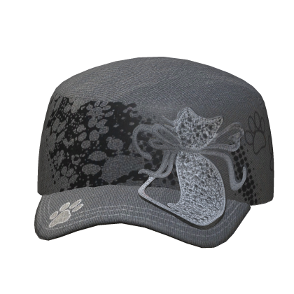 Y2k Grey McBling Cat Cap
