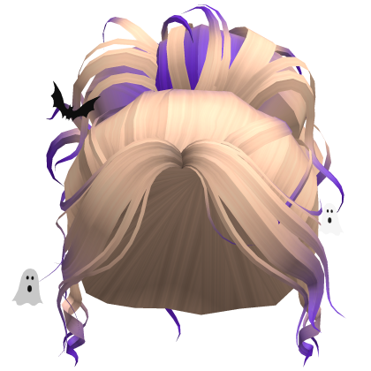 Halloween High Bun in Blonde-Purple