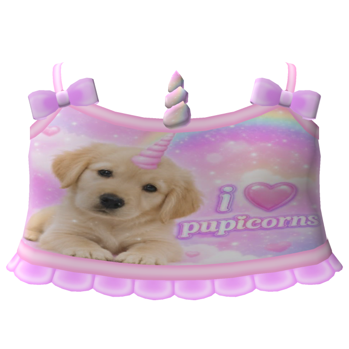 ♡ pastel rainbow puppy unicorn tweencore top🦄