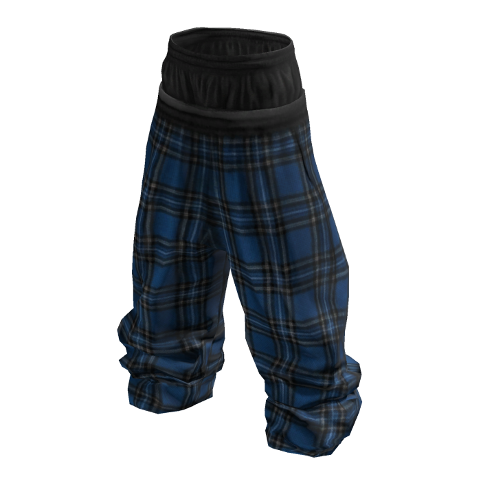 Y2K Blue Plaid Flannel Tartan Baggy Pajama Pants