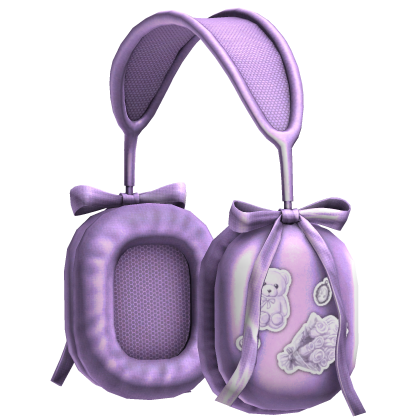 Ribboned Coquette Headphones (Light Purple) Roblox item