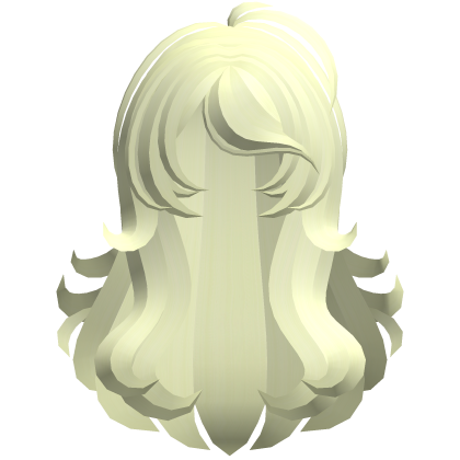 fluffy swirly long side bang hair yellow Roblox item