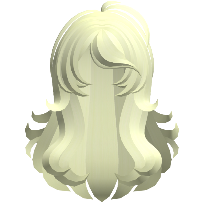 fluffy swirly long side bang hair yellow