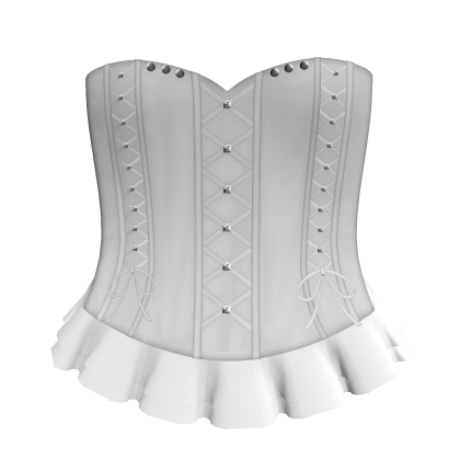 White Gothic Corset Dress Skirt and Little Bows