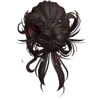 Gothic Messy Rose Thorn Bun (Dark Brown)