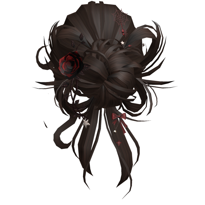 Gothic Messy Rose Thorn Bun (Dark Brown)