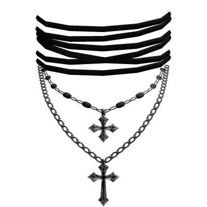gothic layered necklaces black 3 0 Roblox catalog item