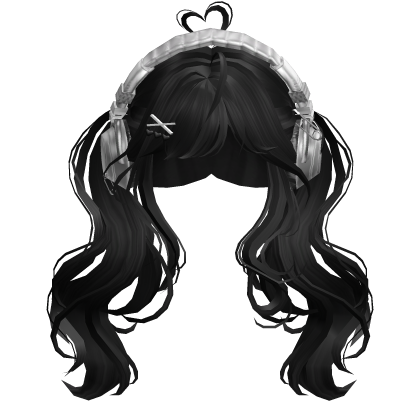 Cute Wavy Pigtails w/Headphonnes (Black)