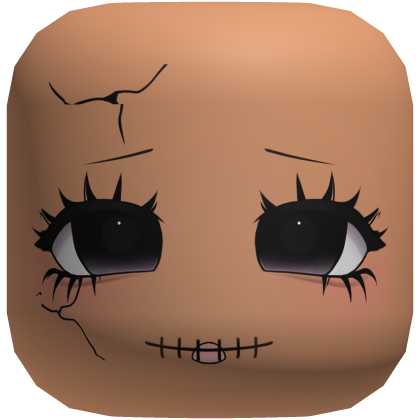 Cute Chibi Stitched Doll Eyes Blush Cracked Face Roblox item