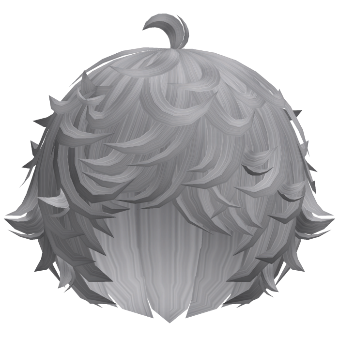 cute grey kawaii messy lamb curly wavy hair