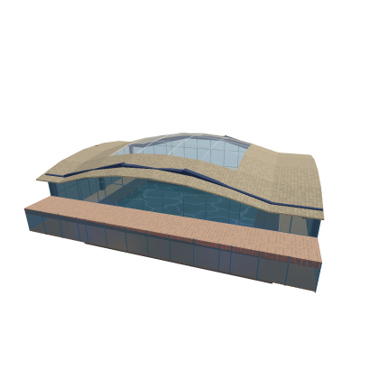 Swimming pool basketball court