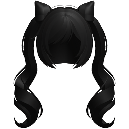 keqing cat buns w curly ponytails black Roblox item