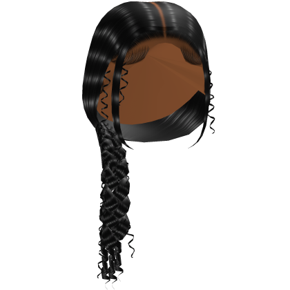 Loose Side Braid with Curls in Black Roblox item