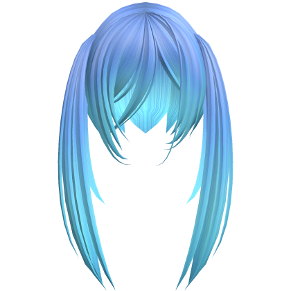 ୨ৎ Long Ocean Blue Soft Emo Overgrown Pigtails