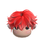 Anime Face Head & Red Hair Headphones