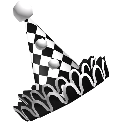 Black White Mini Doll Jester Circus Party Hat