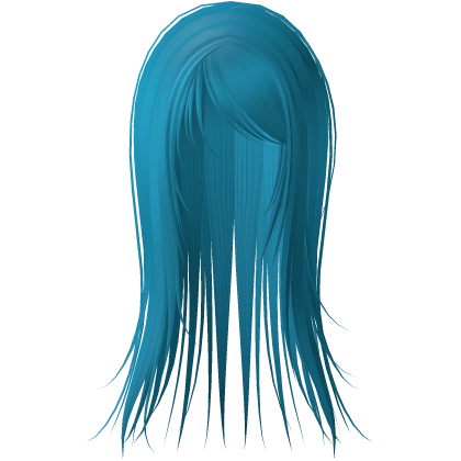 ♱ y2k messy spiky wispy long hair teal blue Roblox item