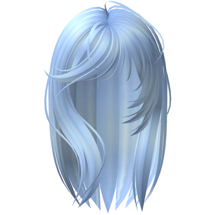 Messy Side Swept Bangs Hair in Blue Roblox item