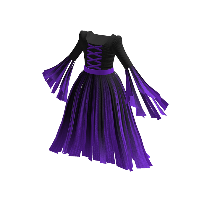 Purple Black Halloween Dress Witch Costume Goth