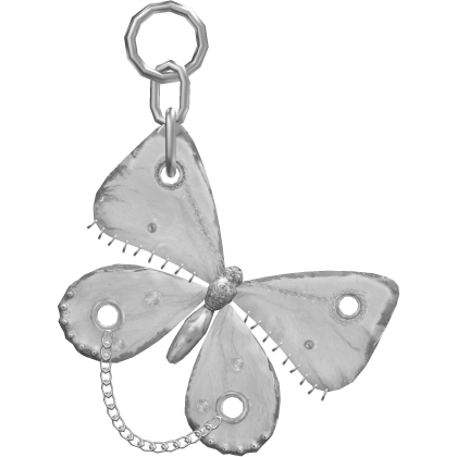 Gothic Pierced Butterfly Keychain White Roblox item