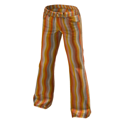 Vintage 70s Retro Orange Wavy Swirl Pants
