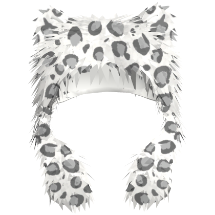 snow leopard fluffy cat hat Roblox item