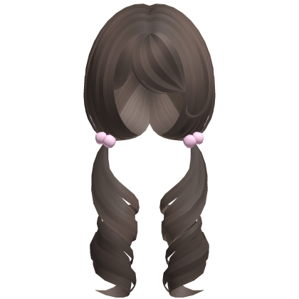 adorable dolly curly pigtails w bobbles in brown Roblox item