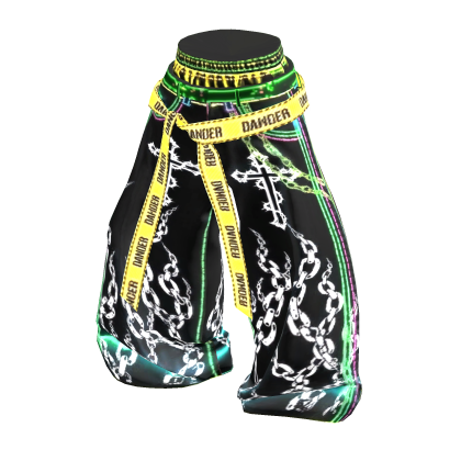 💜 Y2K Neon Cyberpunk Chain Cargo Pants